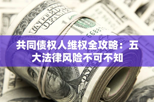 武汉共同债权人维权全攻略：五大法律风险不可不知