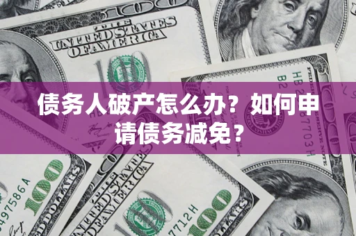武汉债务人破产怎么办？如何申请债务减免？