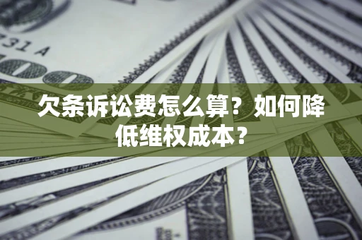 武汉欠条诉讼费怎么算？如何降低维权成本？