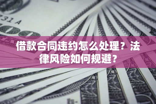 武汉借款合同违约怎么处理？法律风险如何规避？